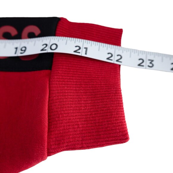 Guess NWT Red and Black Crop Top Hooded Sweatshirt With Joggers Track Suit - Picture 7 of 15